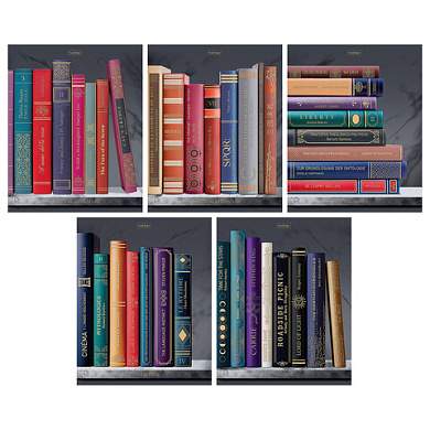Тетрадь А5, 96 л., HATBER, скоба, клетка, Soft-touch ламинация, 3D-фольга, "Золотые страницы" (микс), 093473, 96Т5лофВ1 (арт. 405713)