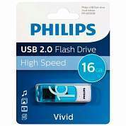 Флеш-диск 16 GB PHILIPS VIVID, разъем USB 2.0, синий, FM16FD05B/97 (арт. 514089)