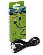Дата-кабель USB(A)шт. - microUSBшт. ERGOLUX ELX-CDC01-C02 3А 1.2м, черный, коробка (арт. 861366)