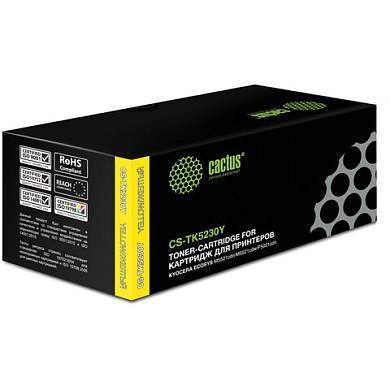 Картридж лазерный CACTUS (CS-TK5230Y) для Kyocera M5521cdn/M5521cdw/P5021cdn, желтый, ресурс 2600 страниц (арт. 363698)