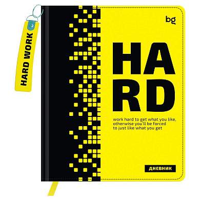 Дневник 1-11 кл. 48л. (твердый) BG "Hard. Yellow", иск. кожа, печать, брелок, ляссе (арт. 376670)