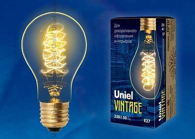 Uniel A60 E27 40W ЛОН винтажная лампа накаливания IL-V-A60-40/GOLDEN/E27 CW01 (арт. 555101)
