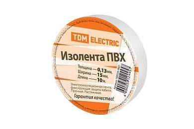 TDM Изолента ПВХ 15/10 белая (10!) SQ0526-0021 (арт. 345938)
