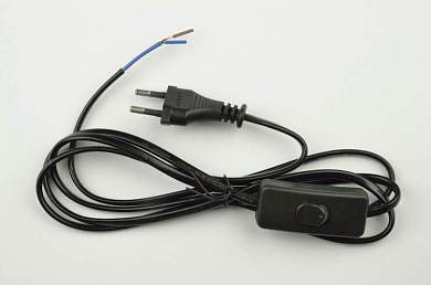 Uniel сетевой шнур 2A 500W 1,7м с вилкой и выключателем для бра, черный UCX-C10/02A-170 BLACK (арт. 711681)