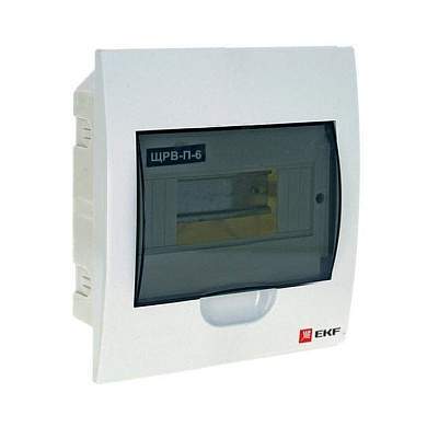EKF PROxima бокс (корпус) пластик ЩРВ-П-6 встраиваемый с дымчатой дверцей IP40 pb40-v-6 (арт. 460840)