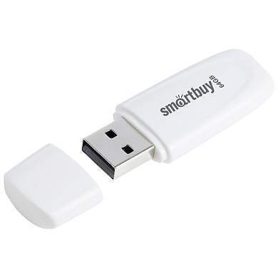 Память Smart Buy "Scout" 64GB, USB 2.0 Flash Drive, белый (арт. 350463)