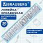 Линейка пластиковая 20 см BRAUBERG, справочная, английский язык, 210900 (арт. 210900)