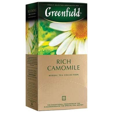 Чай GREENFIELD "Rich Camomile" травяной ромашковый, 25 пакетиков в конвертах по 1,5 г, 0432-10 (арт. 620381)