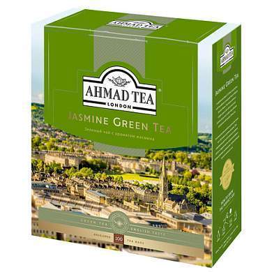 Чай AHMAD (Ахмад) "Jasmine Green Tea" зелёный с жасмином, 100 пакетиков в конвертах по 2 г, 475i-08 (арт. 620427)