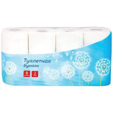 Бумага туалетная OfficeClean 2-слойная, 8шт., тиснение, белая (арт. 249815)