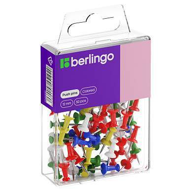 Кнопки силовые Berlingo, 50шт., ассорти, пласт. упак., европодвес (арт. 115993)