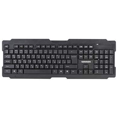 Клавиатура беспроводная SONNEN KB-5156, USB, 104 клавиши, 2,4 Ghz, черная, 512654 (арт. 512654)