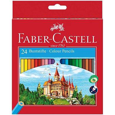 Карандаши цветные Faber-Castell "Замок", 24цв., шестигр., заточ., картон, европодвес (арт. 286242)