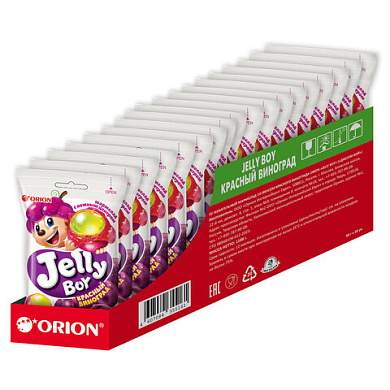 Мармелад жевательный ORION "Jelly Boy" со вкусом красного винограда, 66 г (арт. 624834)