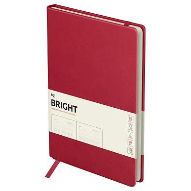 Ежедневник недатированный, B5, 136л., твердый переплет, кожзам, BG "Bright. Berry", красный, карман (арт. 370210)