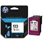 Картридж струйный HP (F6V16AE) Deskjet 2130, №123, цветной, оригинальный, ресурс 100 стр. (арт. 362196)