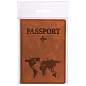 Обложка для паспорта "Passport Map", мягкая экокожа, коричневая, STAFF, 238876 (арт. 238876)
