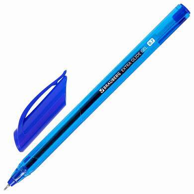 Ручка гелевая BRAUBERG "Extra Glide Gel", СИНЯЯ, трехгранная, игольчатый наконечник 0,7 мм, линия 0,5 мм, 144076 (арт. 144076)