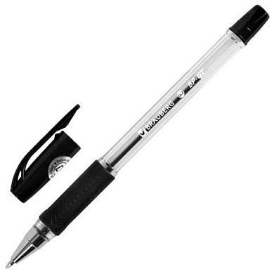 Ручка шариковая BRAUBERG "BP-GT", ЧЕРНАЯ, корпус прозрачный, евронаконечник 0,7 мм, линия письма 0,35 мм, 144006 (арт. 144006)