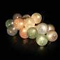 Электрогирлянда-нить комнатная "Cotton Balls" 3 м, 15 LED, теплый белый, на батарейках, ЗОЛОТАЯ СКАЗКА, 591729 (арт. 591729)