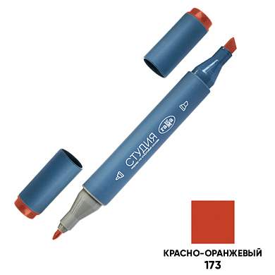 Маркер двусторонний для скетчинга Гамма "Студия", красно-оранжевый, корпус трехгранный, пулевид./клиновид. наконечники (арт. 365400)