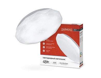 ASD/inHome светильник светодиодн. декоративный 48W(3120lm) 6500К 6K 377x73 IP40 DECO ДАЙМОНД 8681 (арт. 814445)