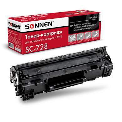 Картридж лазерный SONNEN (SC-728) для CANON MF4410/4430/4450/4570dn/4580dn, ВЫСШЕЕ КАЧЕСТВО, ресурс 2100 стр., 362431 (арт. 362431)
