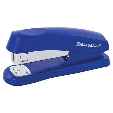 Степлер №24/6, 26/6 BRAUBERG "Standard+", до 30 листов, синий, 228609 (арт. 228609)
