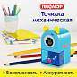 Точилка механическая ПИФАГОР "Монстрик", корпус голубой, для чернографитных и цветных карандашей, 229715 (арт. 229715)