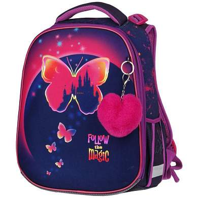 Ранец Berlingo Expert Max "Magic butterfly" 37*28*16см, 2 отделения, анатомическая спинка, дождевик в комплекте (арт. 336288)