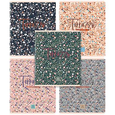 Тетради ДЭК А5 96 л. КОМПЛЕКТ 5 шт., BRAUBERG скоба, клетка, матовая ламинация, "Terrazzo", 404690 (арт. 404690)