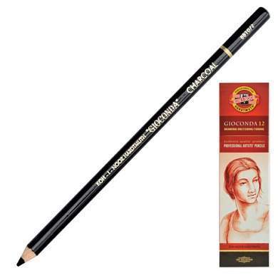 Карандаш угольный KOH-I-NOOR, 1 шт., "Gioconda", корпус черный, средняя твердость, 3,8 мм, 8810002001KS (арт. 181067)