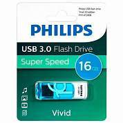 Флеш-диск 16 GB PHILIPS VIVID, разъем USB 3.0, синий, FM16FD00B/97 (арт. 514094)