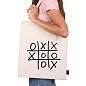 Сумка шоппер BRAUBERG PREMIUM, канвас, 40х35 см, на кнопке, карман, бежевый, "Tic-tac-toe", 271902 (арт. 271902)