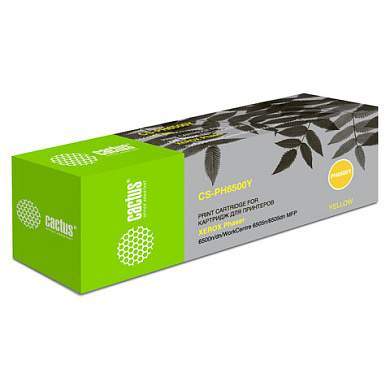 Картридж лазерный CACTUS (CS-PH6500Y) для XEROX Phaser 6500/WC6505, желтый, ресурс 2500 стр. (арт. 362590)