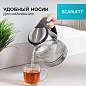 Чайник SCARLETT SC-EK27G35, 1,8 л, 1800 Вт, закрытый нагревательный элемент, стекло, стальной (арт. 457214)