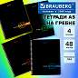 Тетради ДЭК А5 48 л. КОМПЛЕКТ 4 шт., BRAUBERG, гребень, клетка, глянцевый лак, "Dark", 404662 (арт. 404662)
