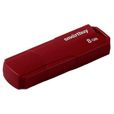 Память Smart Buy "Clue" 8GB, USB 2.0 Flash Drive, бордовый (арт. 376292)