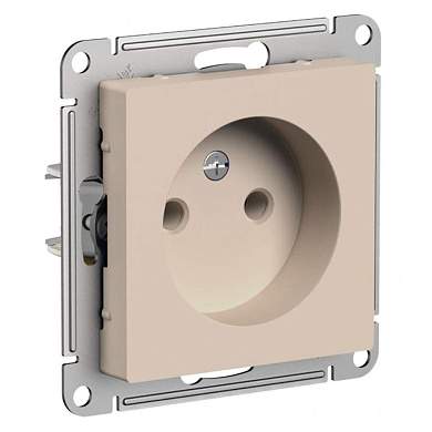 Schneider AtlasDesign мех. розетка СУ 1 мест. песочный (пл.осн.) ATN001241 (5!) (арт. 852294)