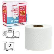 Бумага туалетная 2-х слойная, Mega Pack (32 рулона по 15 метров), LAIMA LUXE, 100% целлюлоза, 115398, 5087443 (арт. 115398)