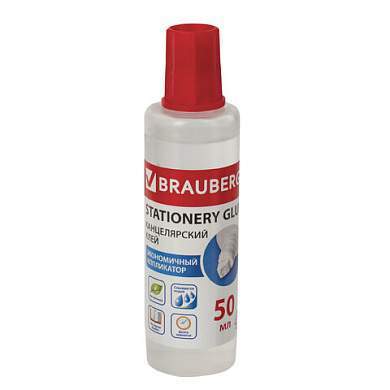 Клей канцелярский жидкий BRAUBERG, 50 мл, с аппликатором, 221020 (арт. 221020)