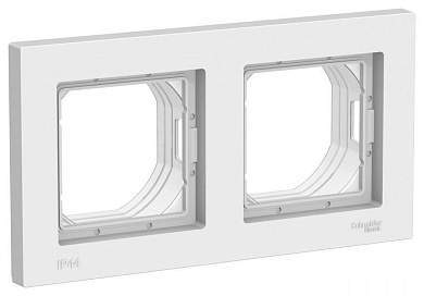 Schneider AtlasAquaDesign рамка СУ 2 мест. бел. Antibacterial IP44 ATN440102 (арт. 662385)