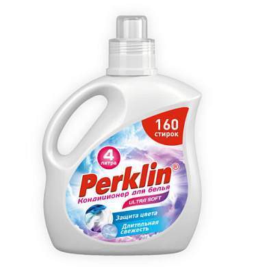 Кондиционер для белья, 160 стирок, 4 л, PERKLIN SUPER SOFT, 609781 (арт. 609781)