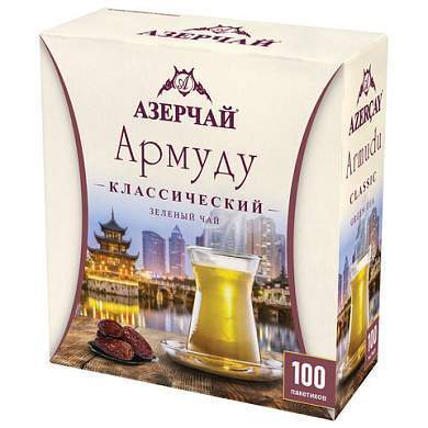 Чай АЗЕРЧАЙ "Армуду" зеленый, 100 пакетиков по 1,6 г, 420537 (арт. 622738)