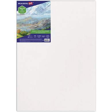 Холст на подрамнике BRAUBERG ART CLASSIC, 50х70см, грунт., 45%хлоп., 55%лен, среднее зерно, 190637 (арт. 190637)