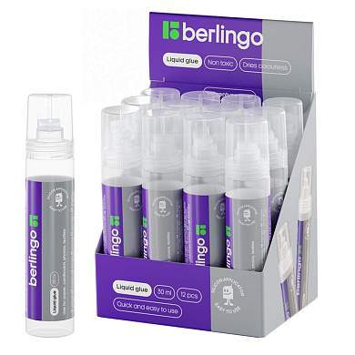 Клей канцелярский Berlingo, с плоским силиконовым аппликатором, 30мл (арт. 279982)