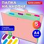 Папка-органайзер на кнопке 5 отделений, BRAUBERG "Extra", А4, персиковая с мятным, 274097 (арт. 274097)