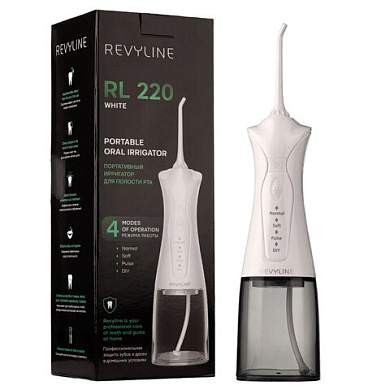 Ирригатор для полости рта REVYLINE RL 220, емкость резервуара 0,3 л, 2 насадки, белый, 7943 (арт. 459505)