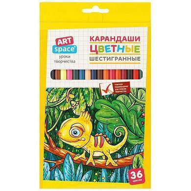 Карандаши цветные ArtSpace "Милые зверушки", 36цв., заточен., картон, европодвес (арт. 325670)