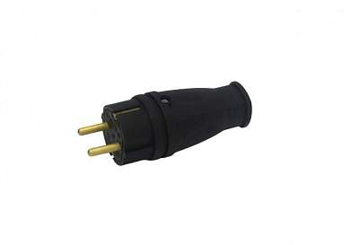 Вилка В16-001 прямая каучук 2Р+РЕ 1х16А 220-240V IP44 Витебск (РБ) (арт. 330642)